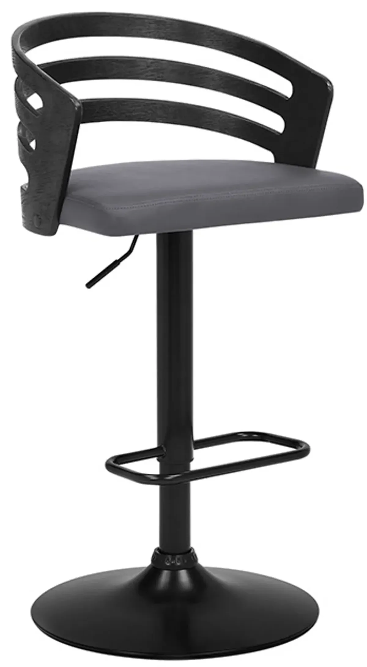 Armen Living Adele Gray/Black Adjustable Swivel Bar Stool