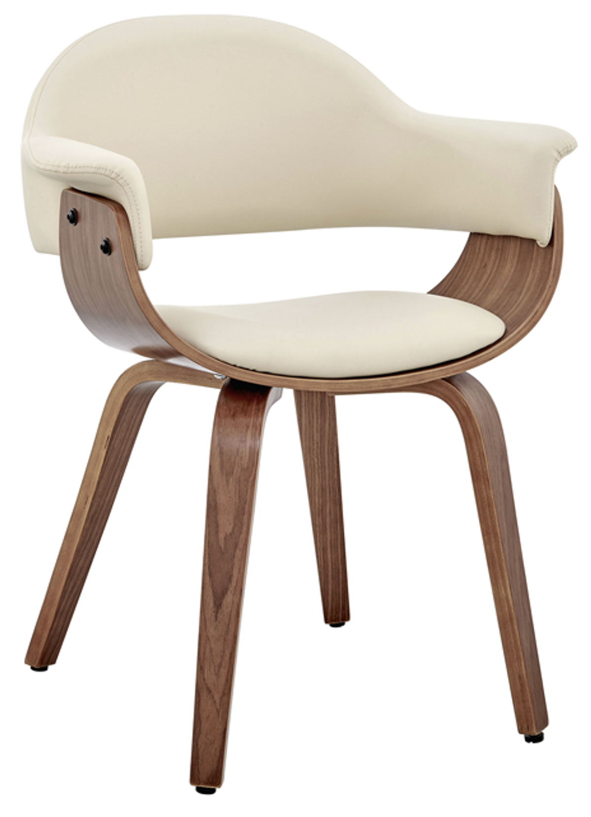 Armen Living Adalyn Cream/Walnut Dining Chair