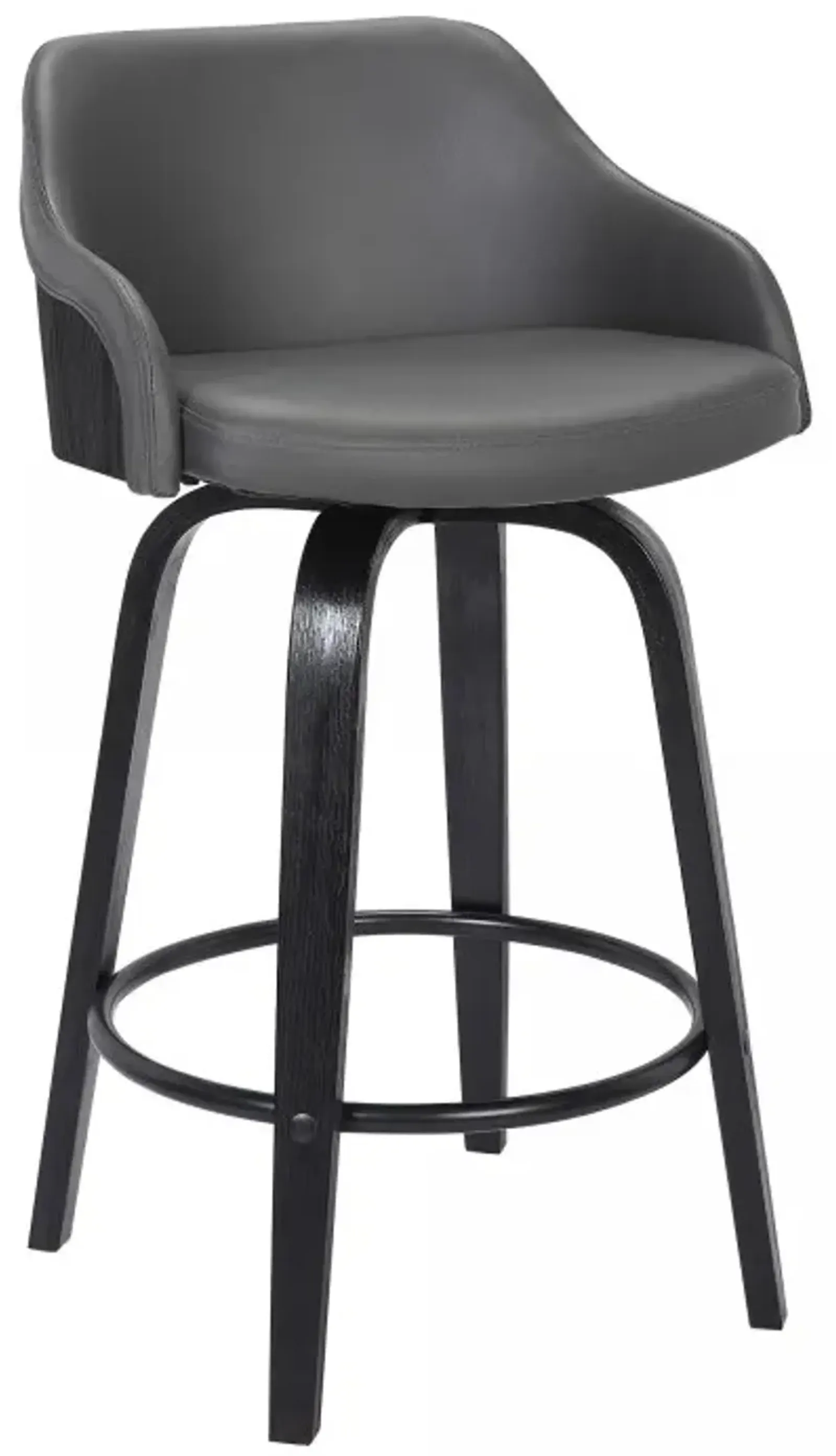 Armen Living Alec Black/Gray 30" Swivel Bar Stool