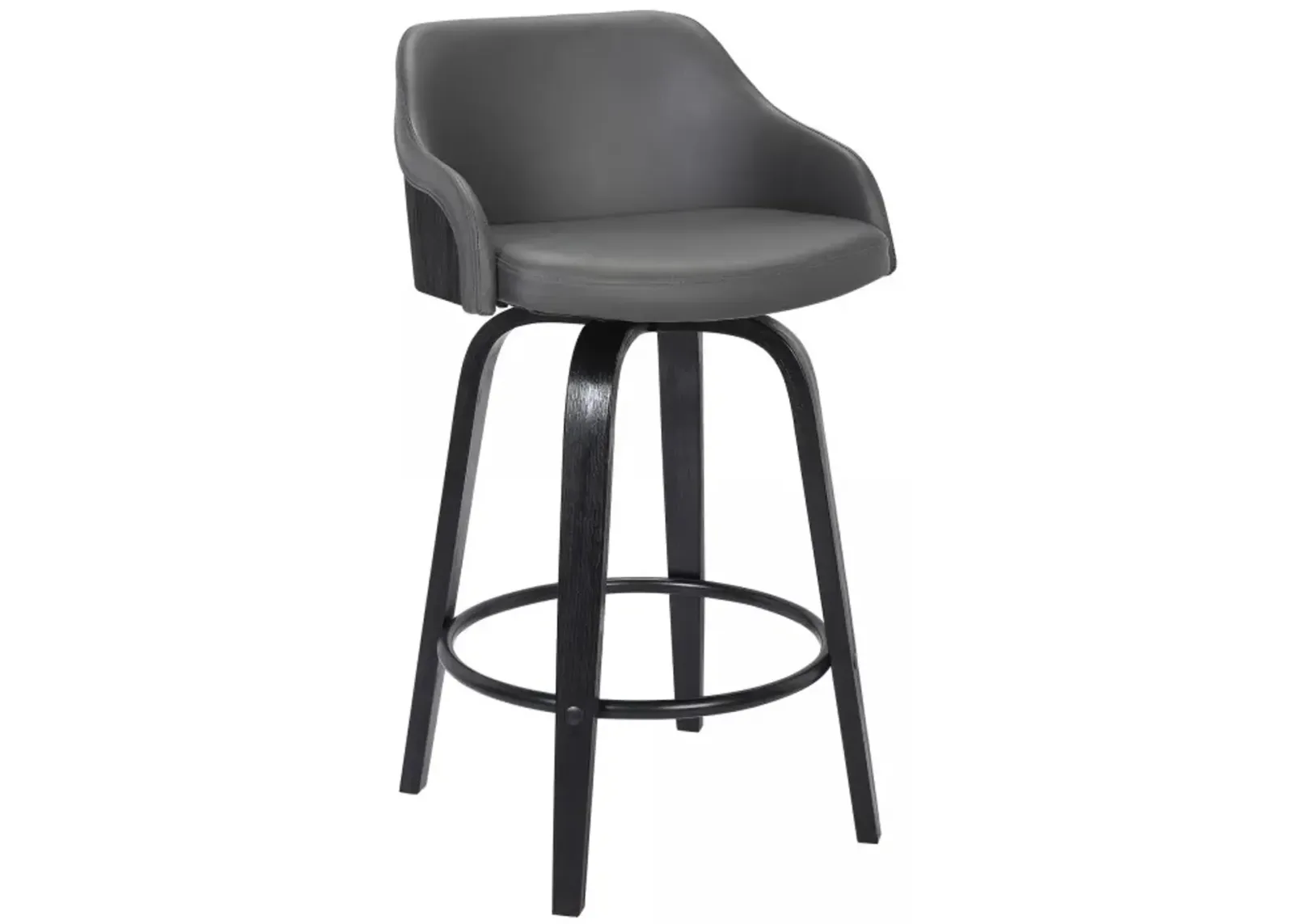 Armen Living Alec Black/Gray 30" Swivel Bar Stool