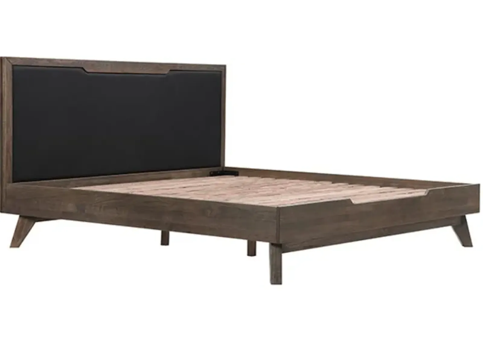 Armen Living Astoria Black/Dark Brown King Platform Bed 