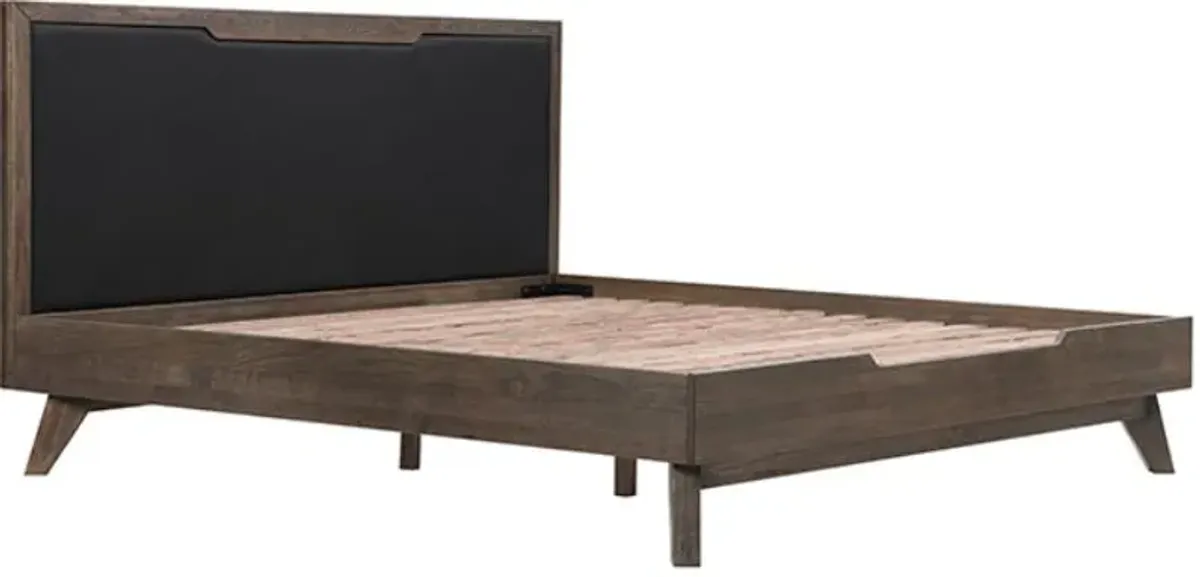 Armen Living Astoria Black/Dark Brown King Platform Bed 