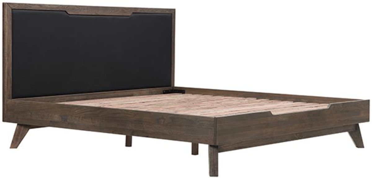 Armen Living Astoria Black/Dark Brown King Platform Bed 