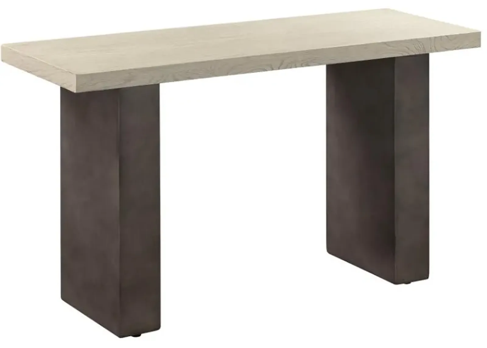 Armen Living Abbey Light Gray Console Table with Silver Grey Base 