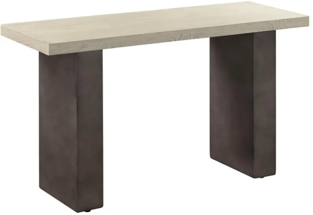 Armen Living Abbey Light Gray Console Table with Silver Grey Base 