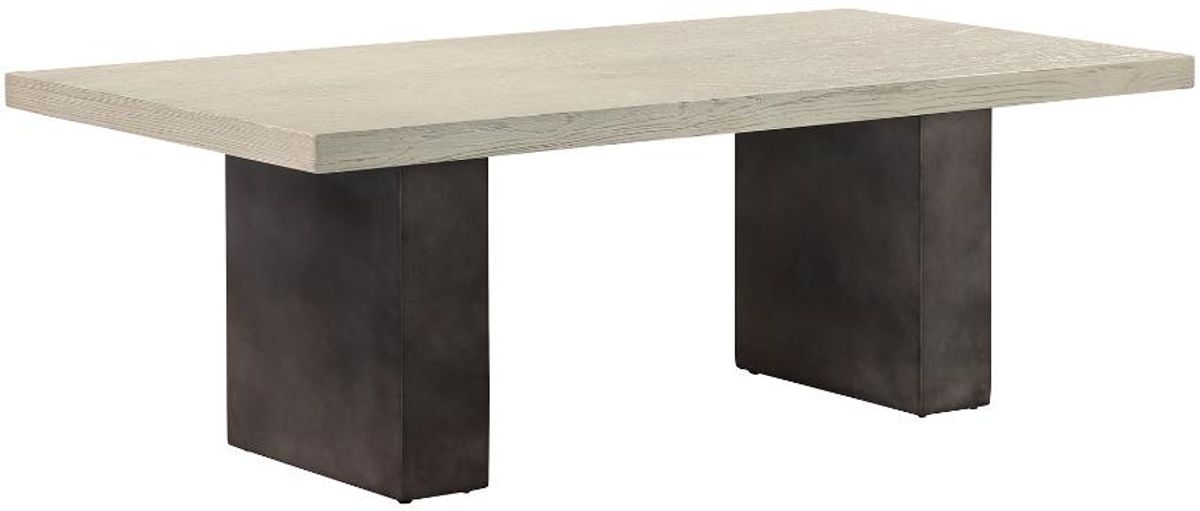 Armen Living Abbey Light Gray/Silver Grey Coffee Table