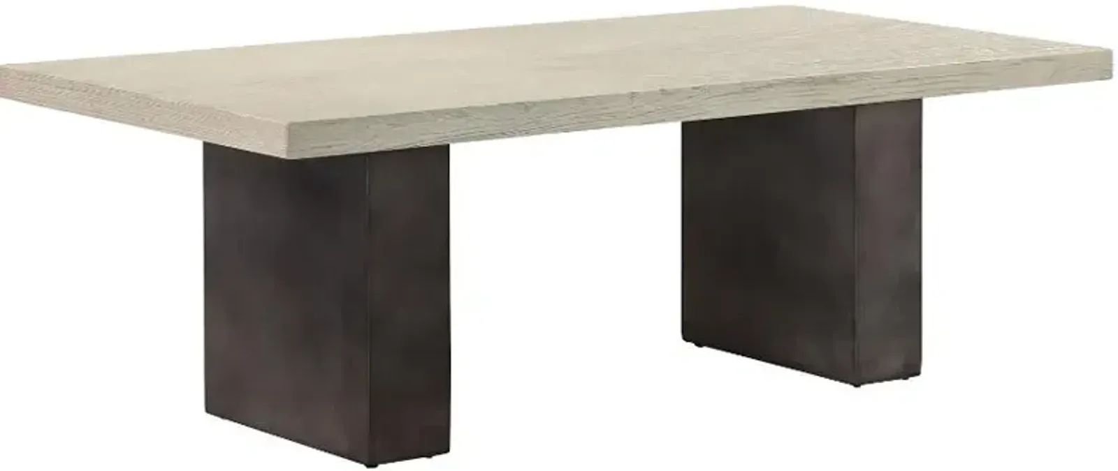 Armen Living Abbey Light Gray Coffee Table with Silver Grey Base 