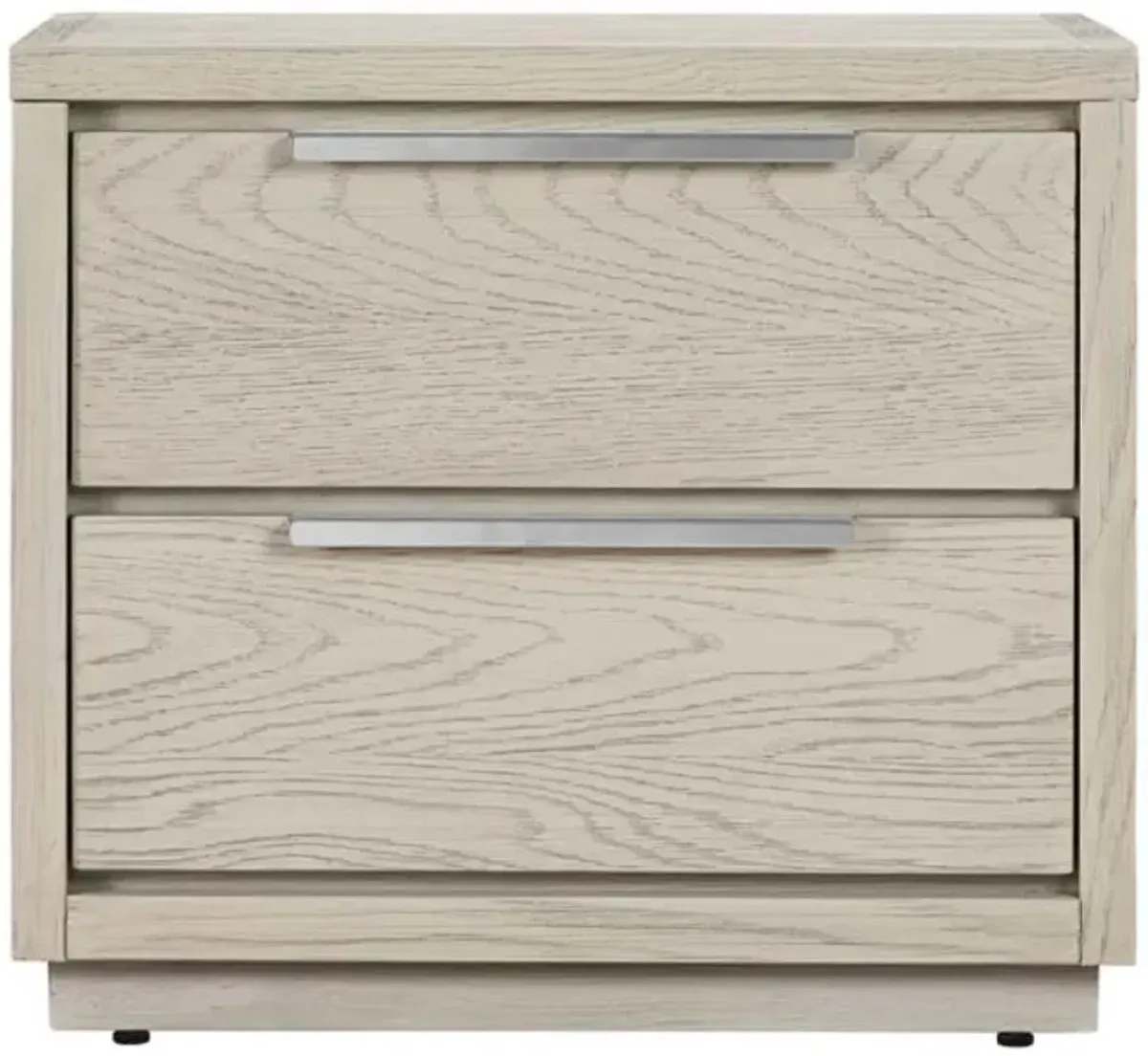 Armen Living Abbey Silver Grey Nightstand 