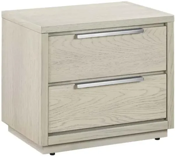 Armen Living Abbey Silver Grey Nightstand 