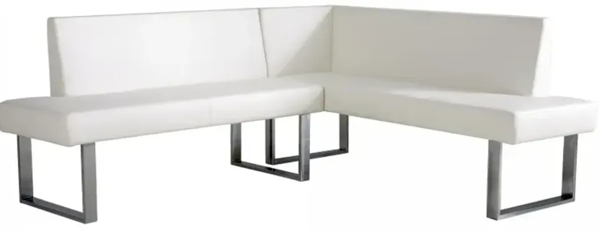 Armen Living Amanda White Corner Sofa