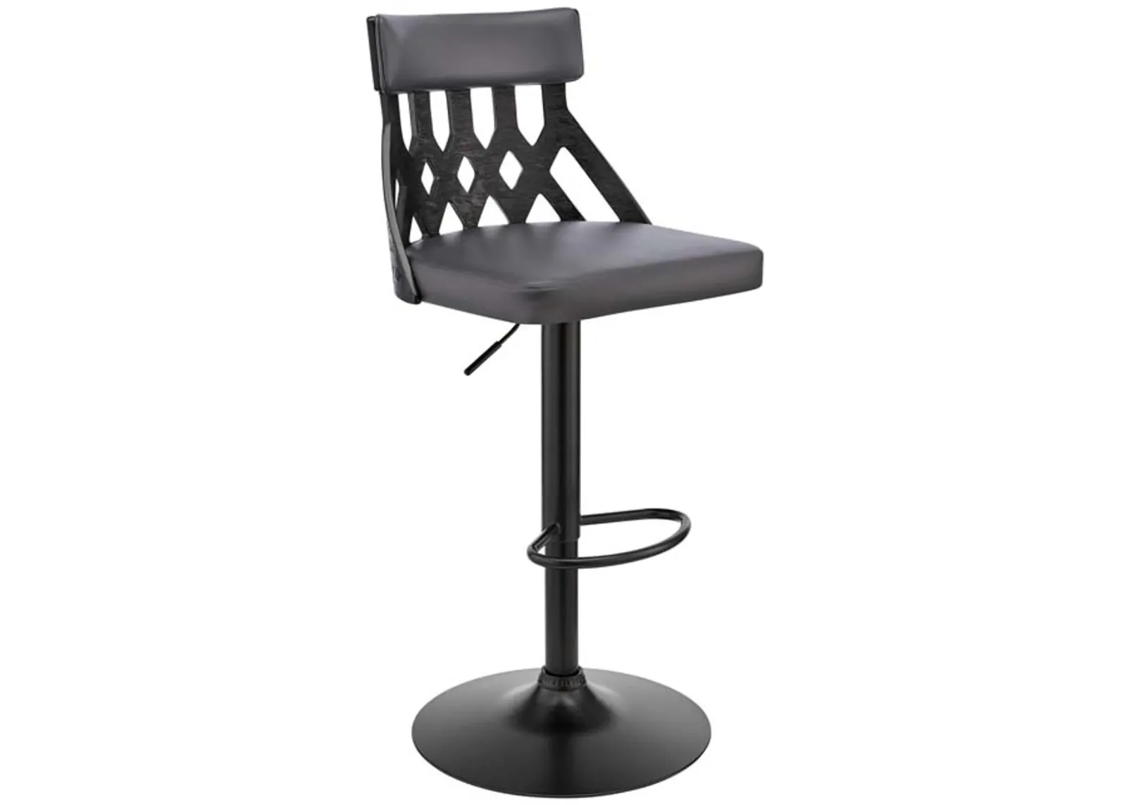 Armen Living Angelo Gray Adjustable Swivel Bar Stool