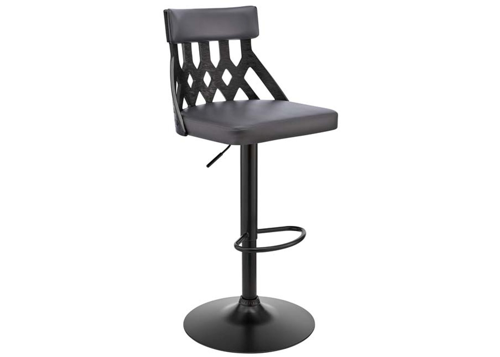 Armen Living Angelo Gray Adjustable Swivel Bar Stool