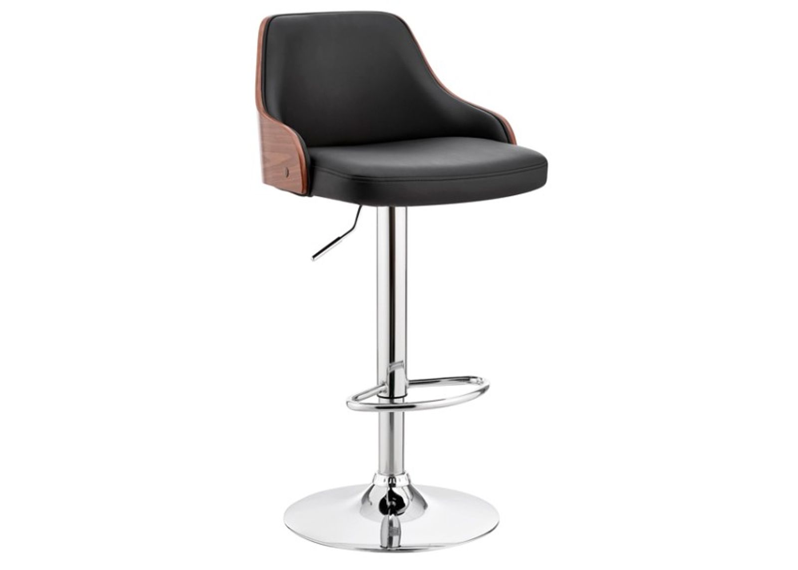 Armen Living Asher Black/Chrome Adjustable Bar Stool