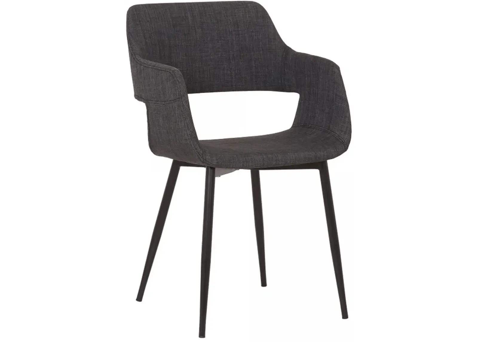 Armen Living Ariana Charcoal Open Back Dining Accent Chair