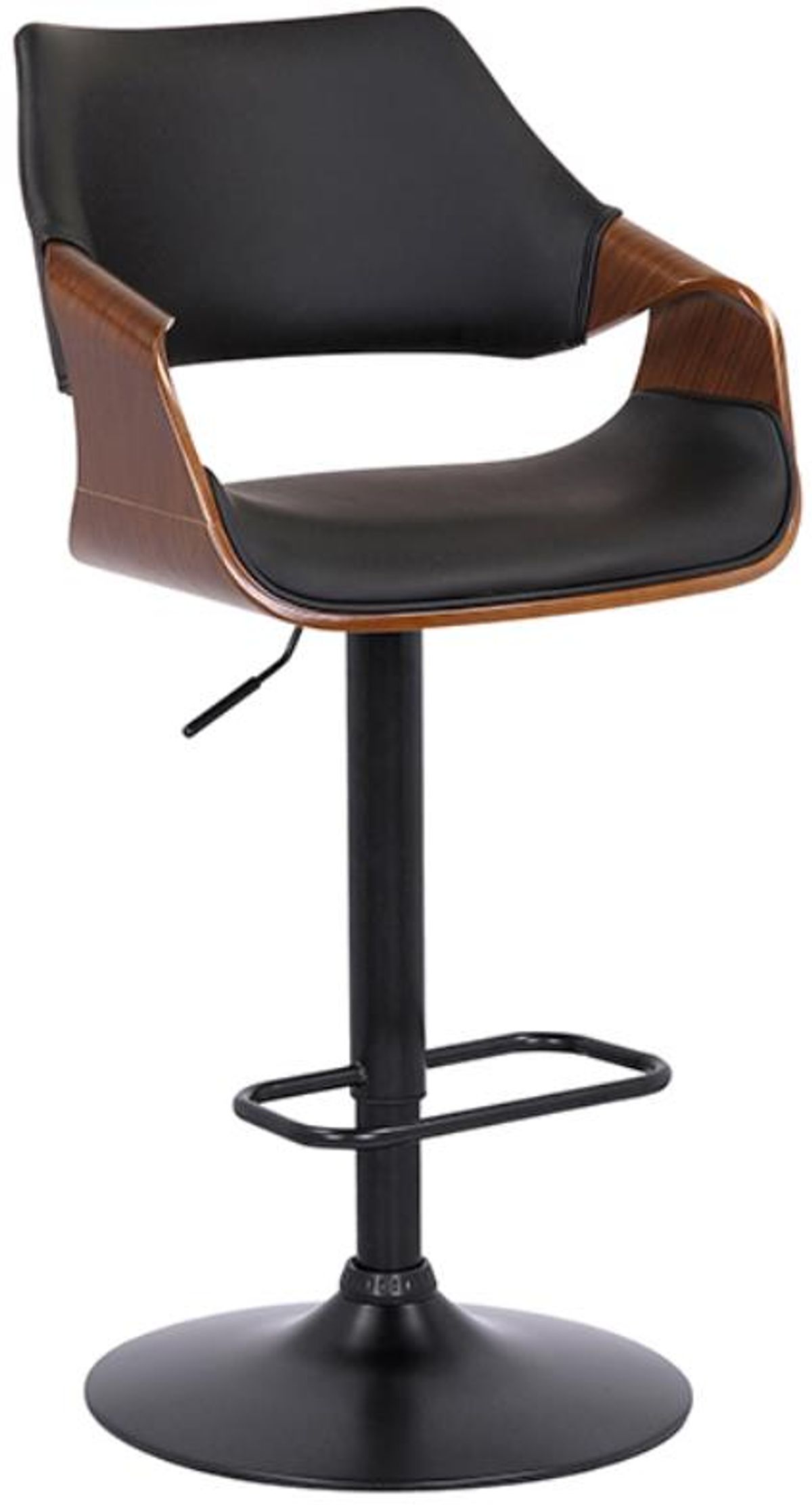 Armen Living Aspen Black Adjustable Swivel Bar Stool