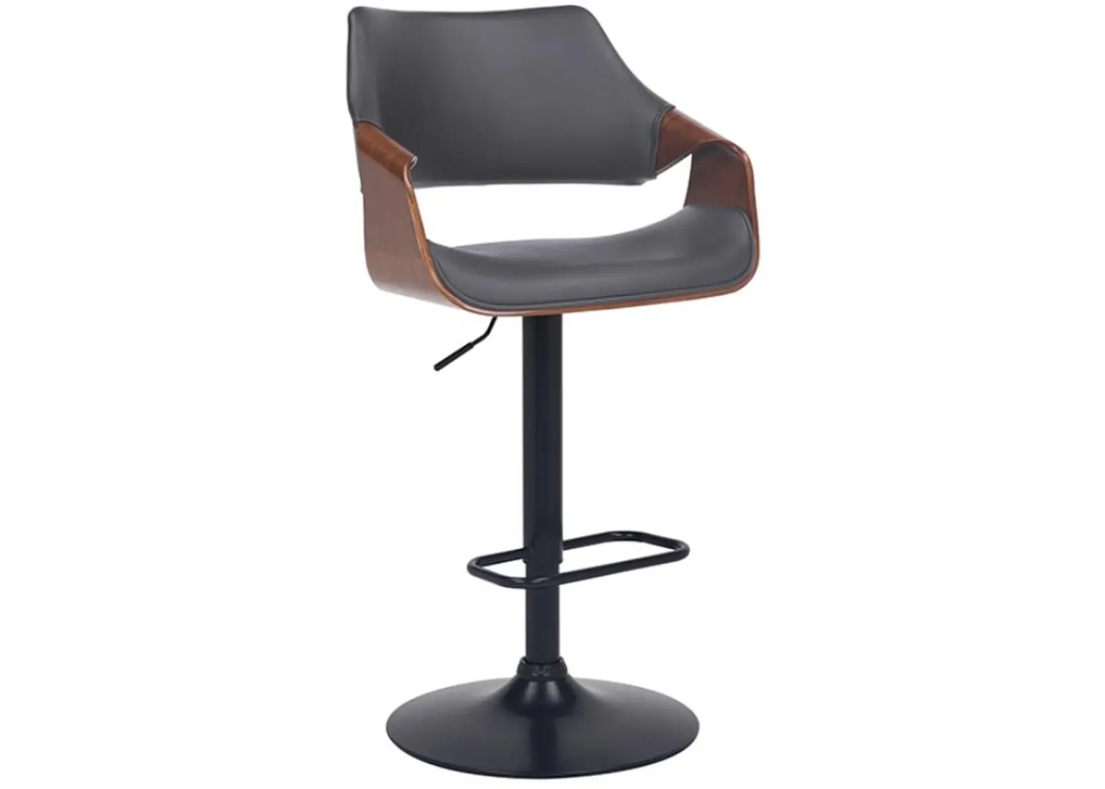 Armen Living Aspen Black/Grey Adjustable Swivel Bar Stool