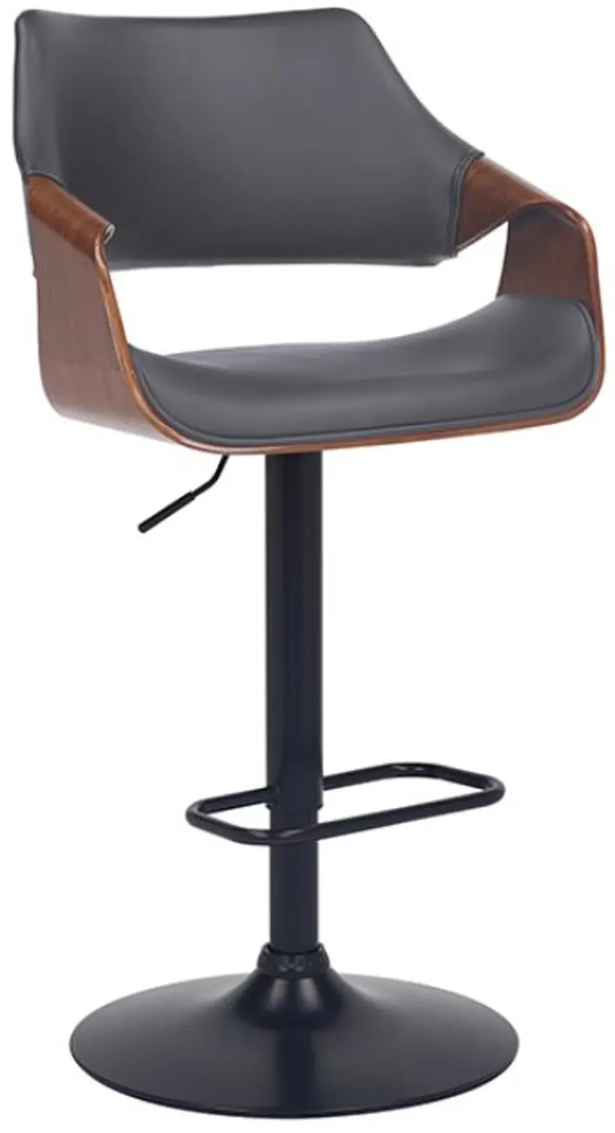 Armen Living Aspen Black/Grey Adjustable Swivel Bar Stool