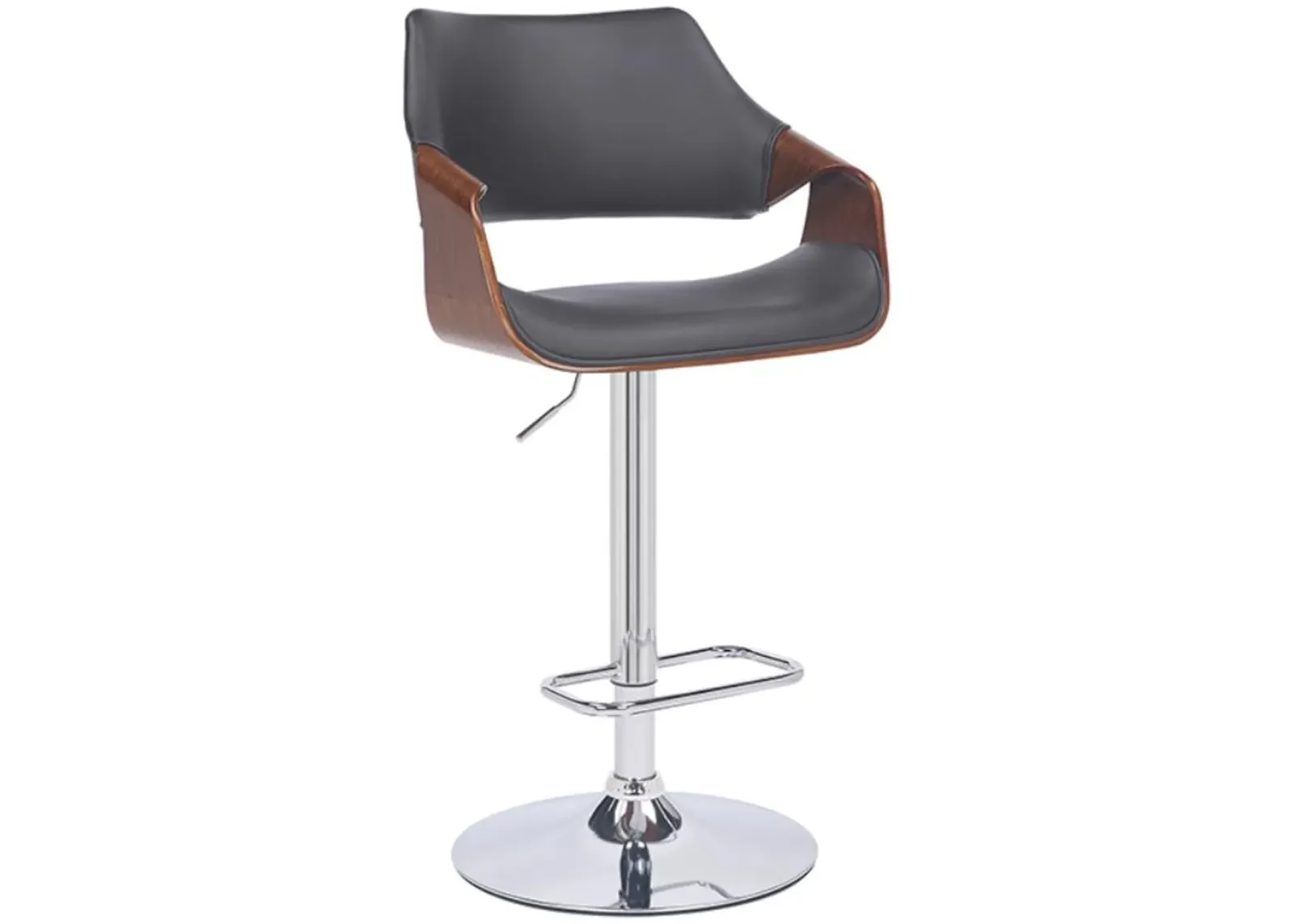 Armen Living Aspen Chrome/Grey Adjustable Swivel Bar Stool