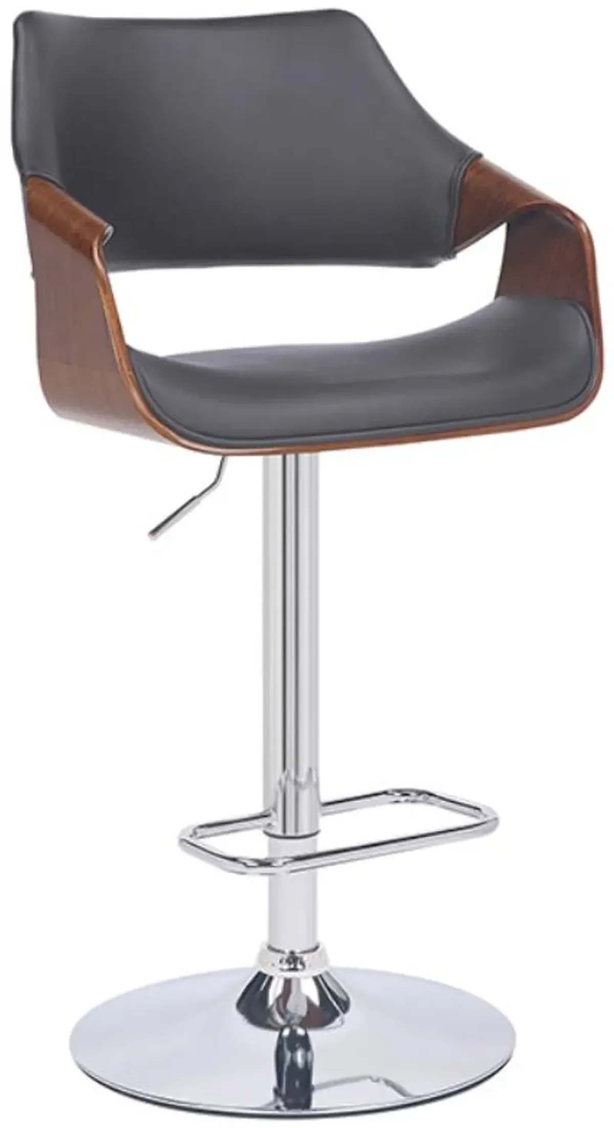 Armen Living Aspen Chrome/Grey Adjustable Swivel Bar Stool