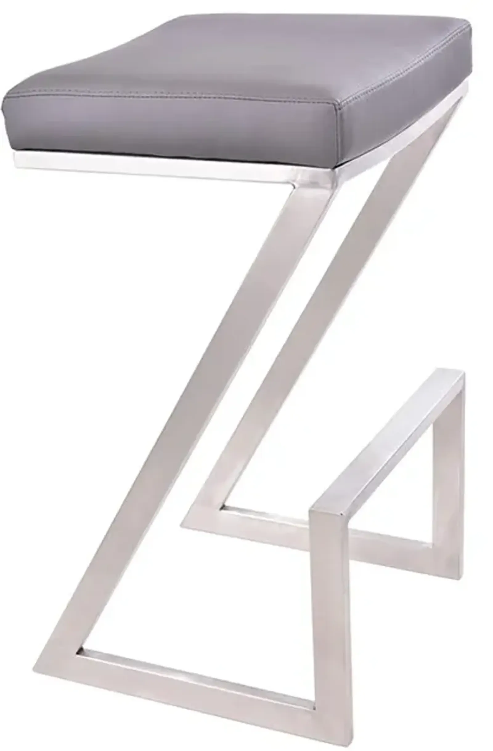 Armen Living Atlantis Gray 26" Backless Counter Stool