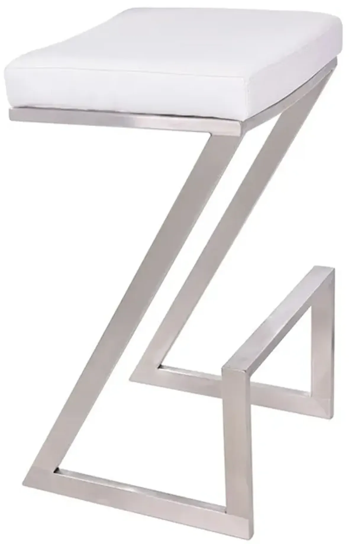 Armen Living Atlantis White 26" Backless Counter Stool