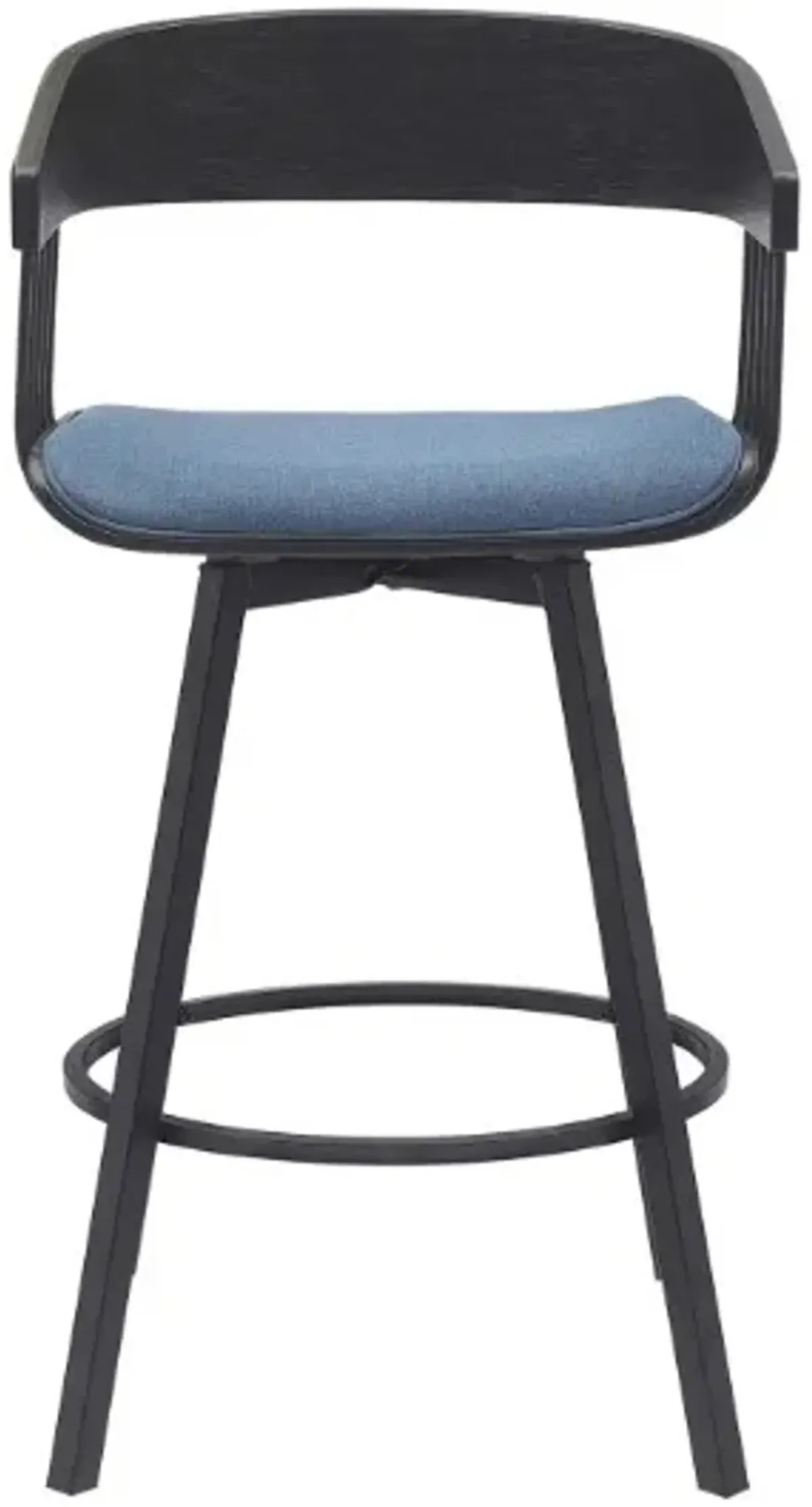 Armen Living Athena Blue/Black Swivel Counter Stool