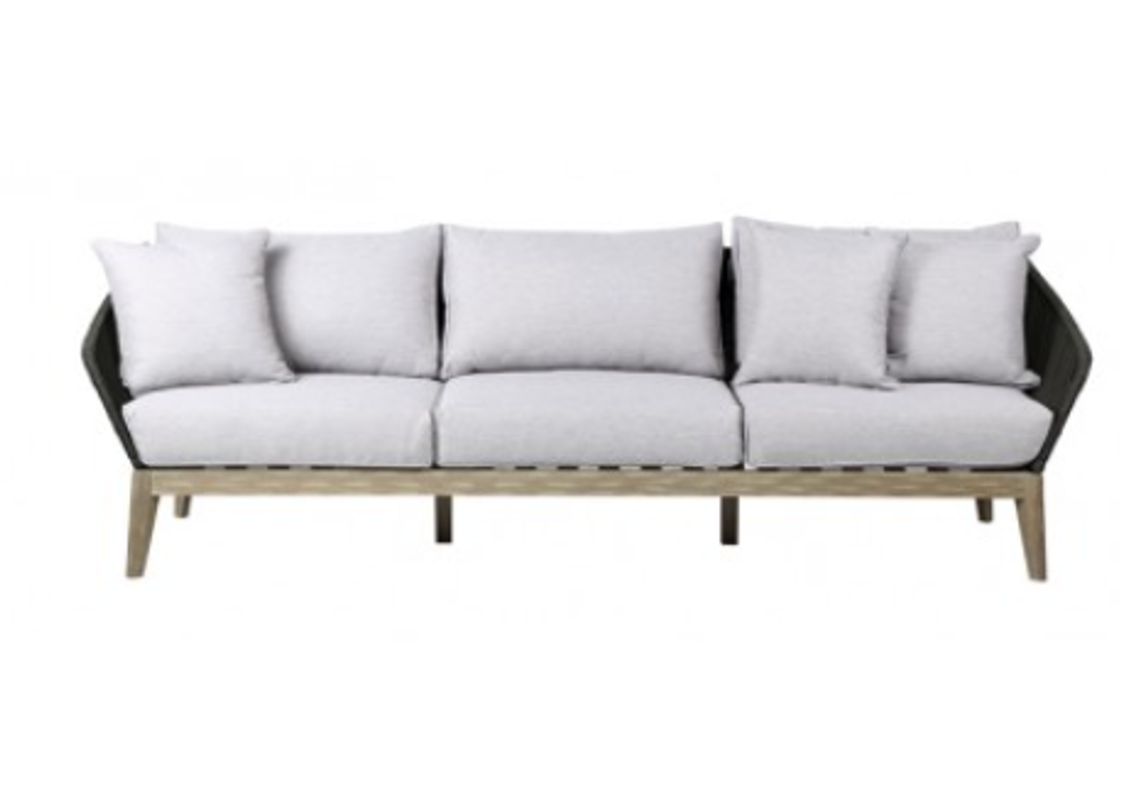 Armen Living Athos Light Eucalyptus Charcoal Sofa