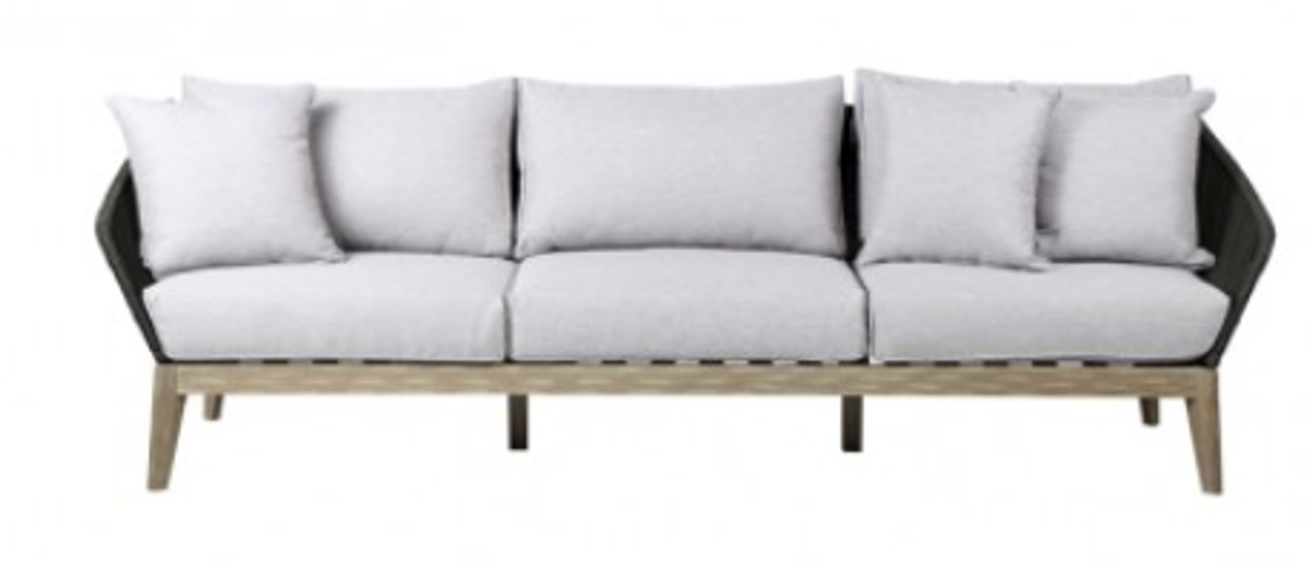 Armen Living Athos Light Eucalyptus Charcoal Sofa