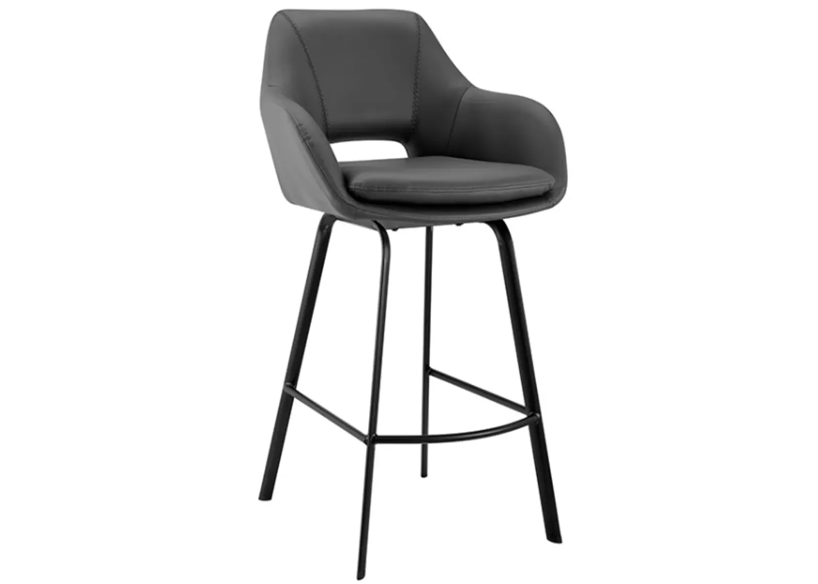 Armen Living Aura Gray 26" Backless Swivel Counter Stool