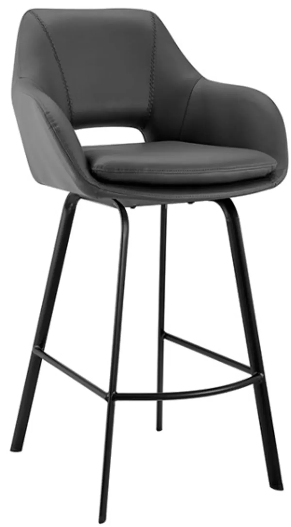 Armen Living Aura Gray 26" Backless Swivel Counter Stool