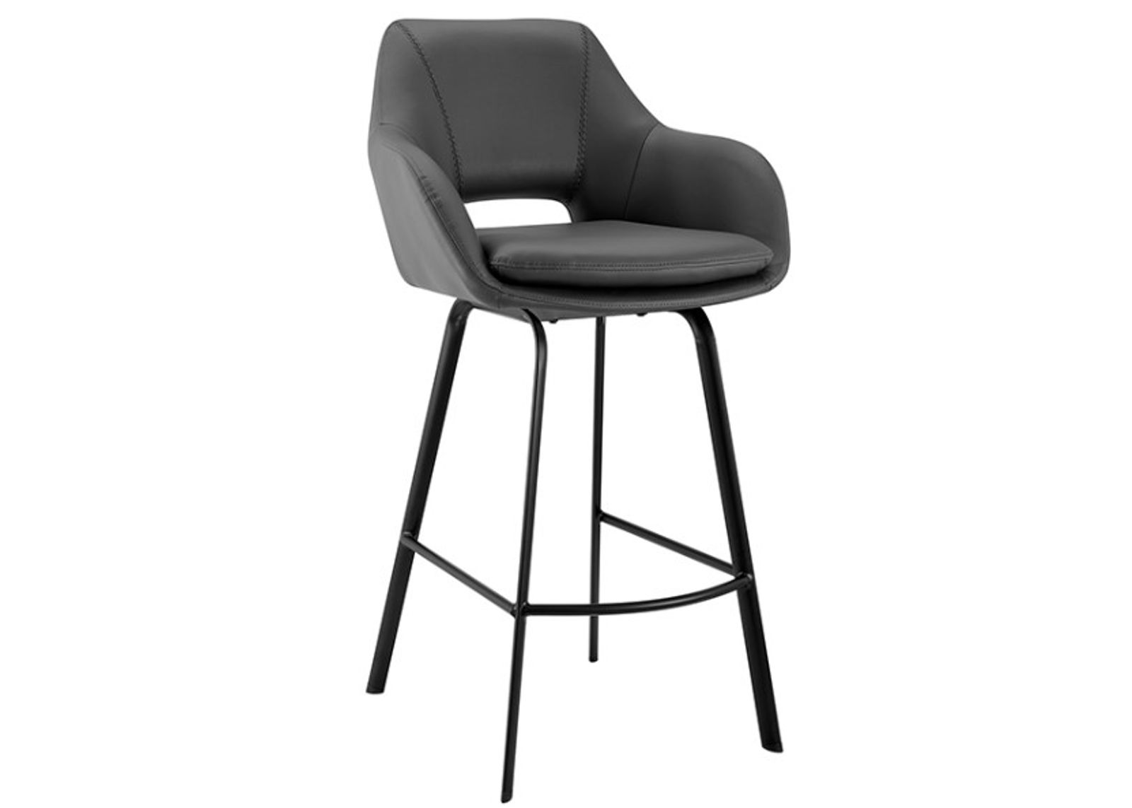 Armen Living Aura Gray 30" Swivel Bar Stool