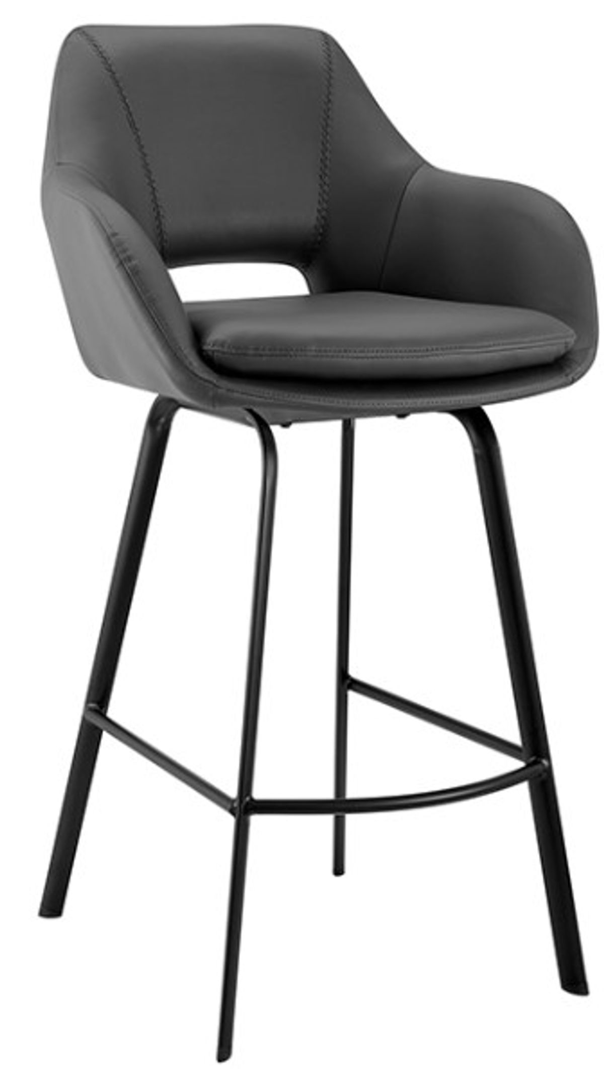 Armen Living Aura Gray 30" Swivel Bar Stool