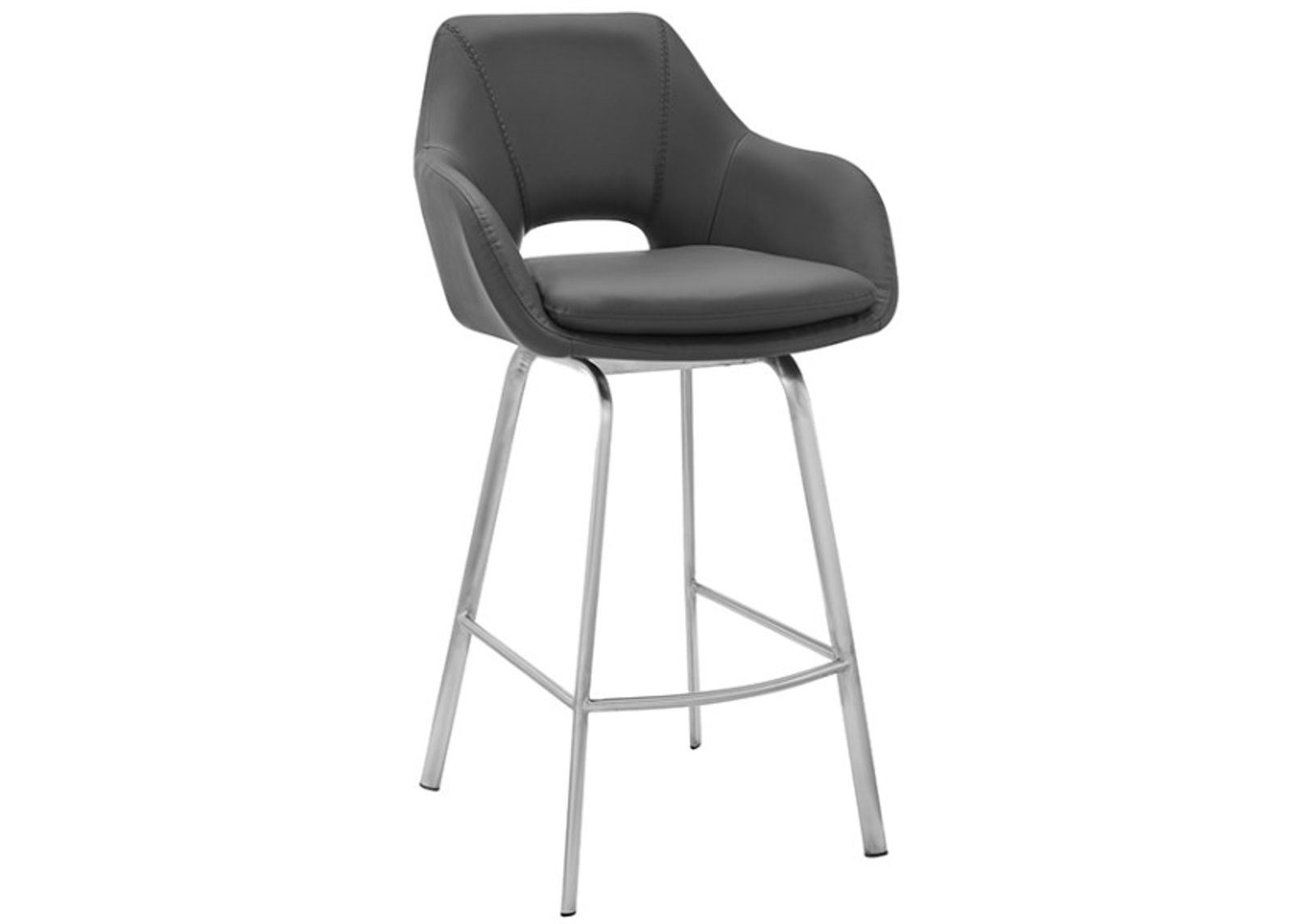 Armen Living Aura Gray 26" Swivel Counter Stool