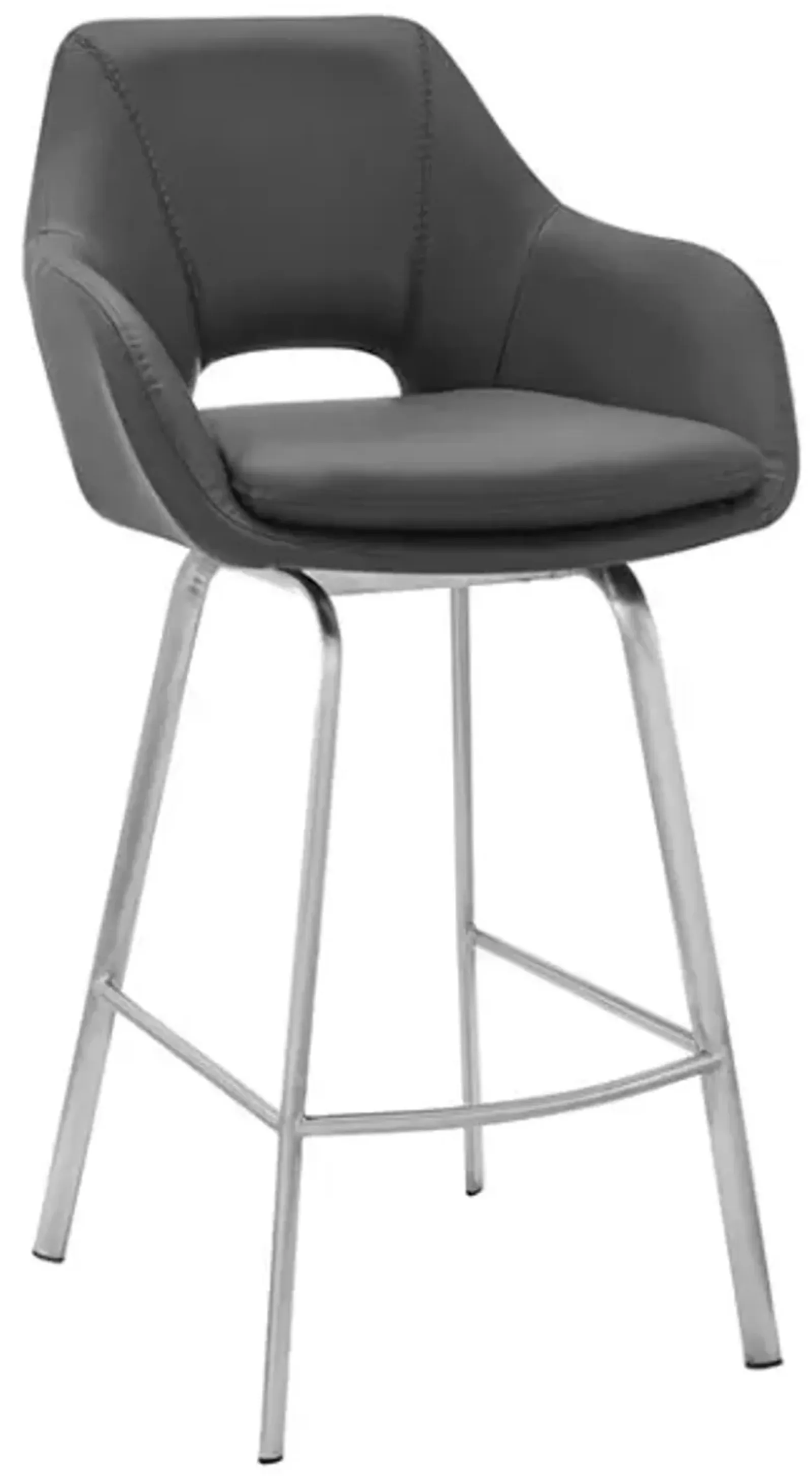 Armen Living Aura Gray 26" Swivel Counter Stool