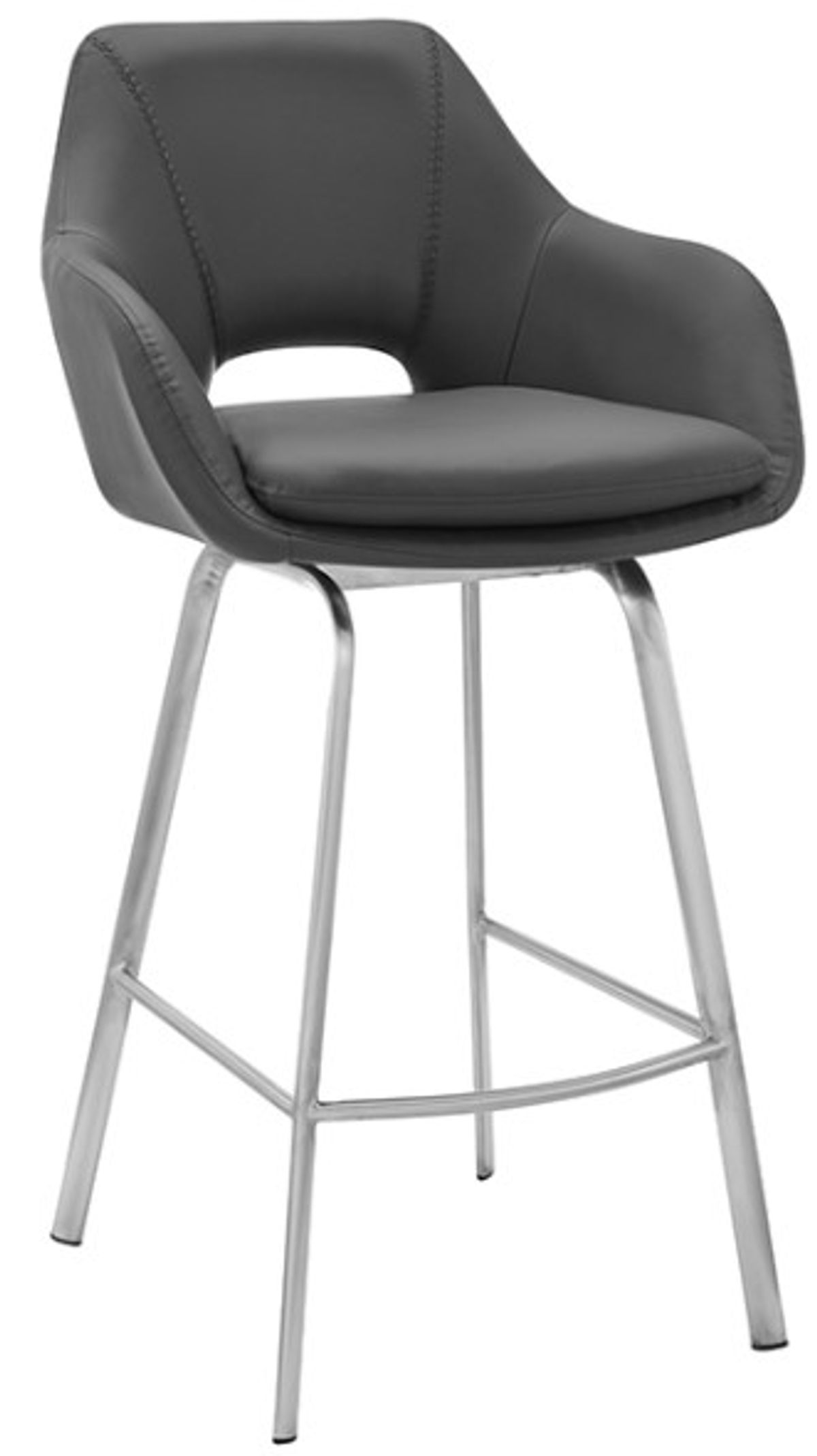 Armen Living Aura Gray 26" Swivel Counter Stool