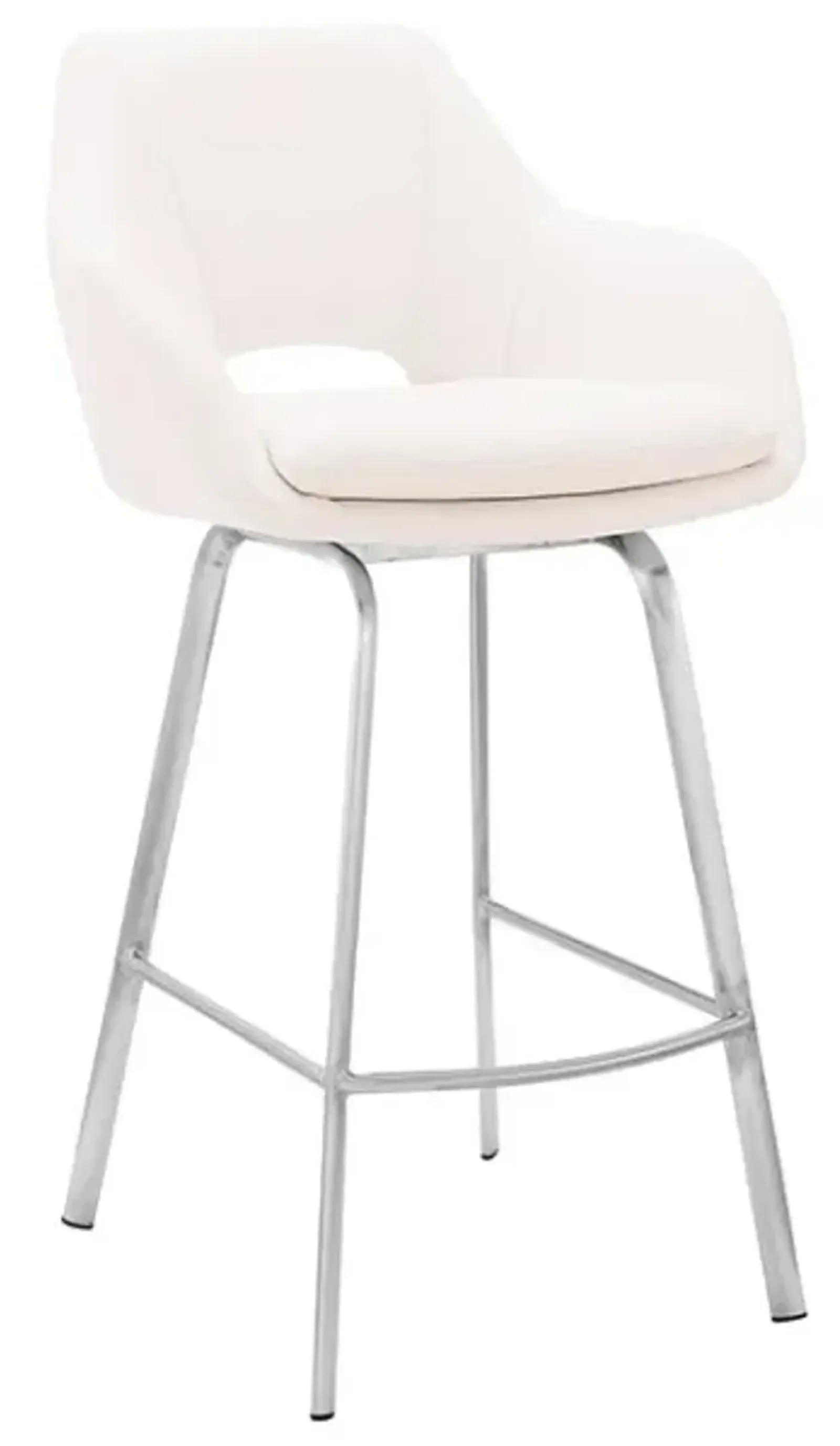 Armen Living Aura White 26" Swivel Counter Stool