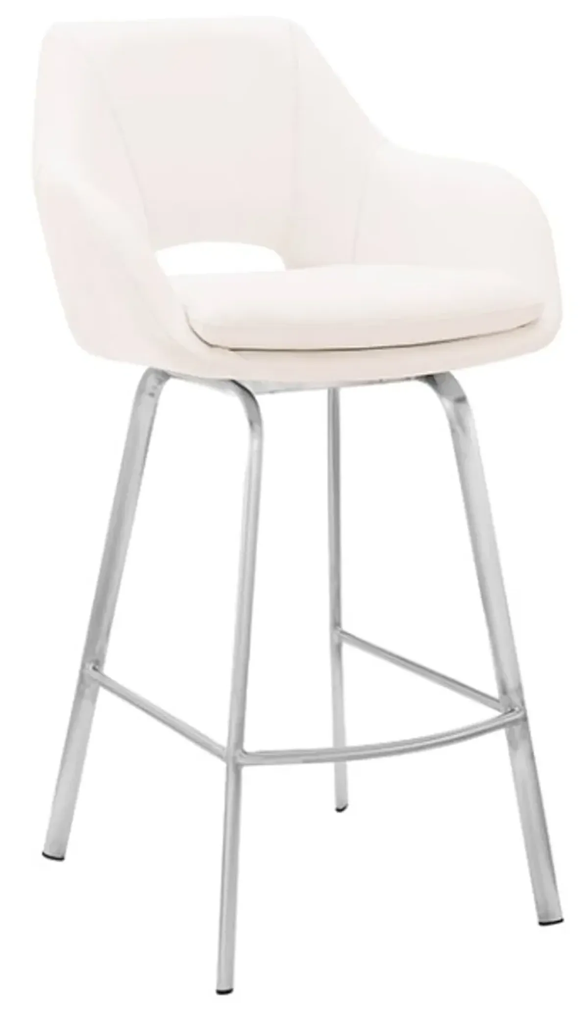 Armen Living Aura White 26" Swivel Counter Stool