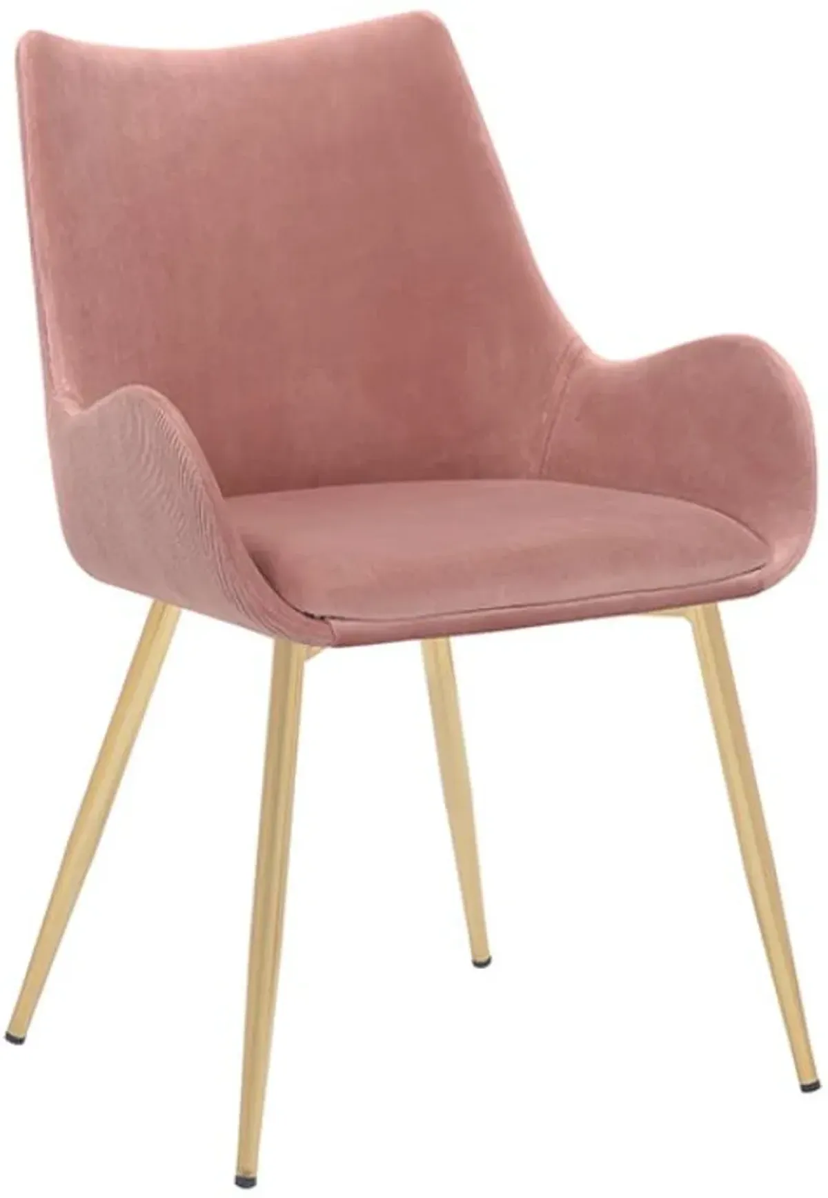 Armen Living Avery Gold/Pink Dining Room Chair