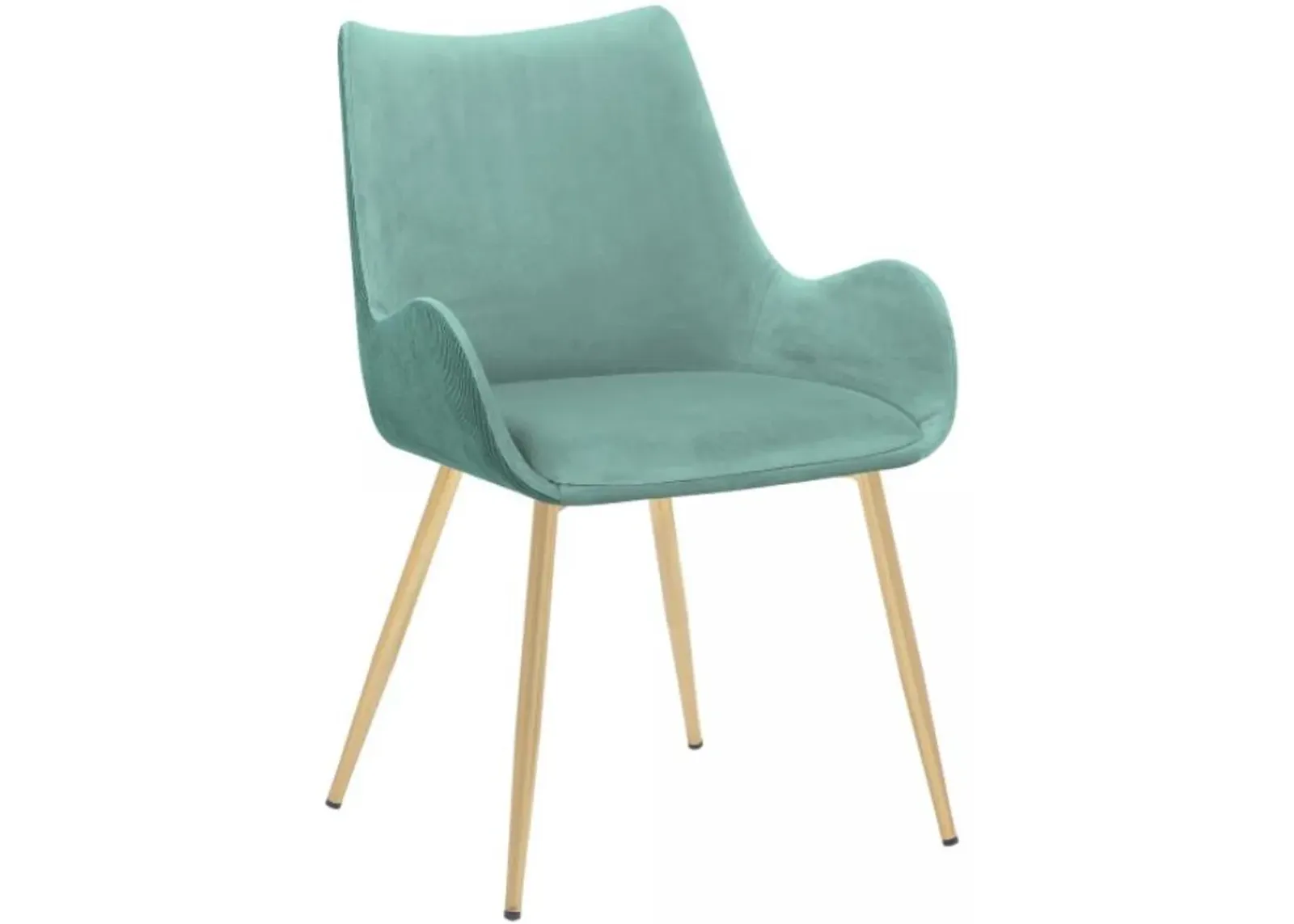 Armen Living Avery Gold/Teal Dining Room Chair