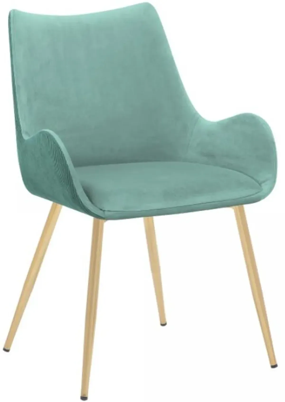 Armen Living Avery Gold/Teal Dining Room Chair