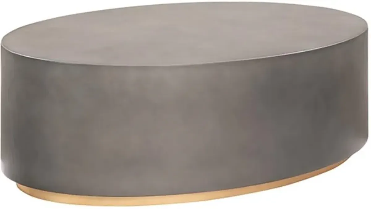 Armen Living Anais Gray Oval Coffee Table