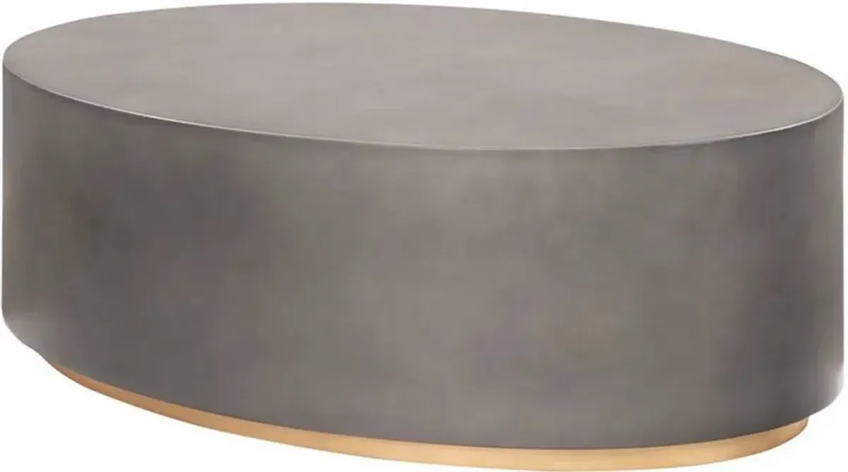 Armen Living Anais Gray Oval Coffee Table