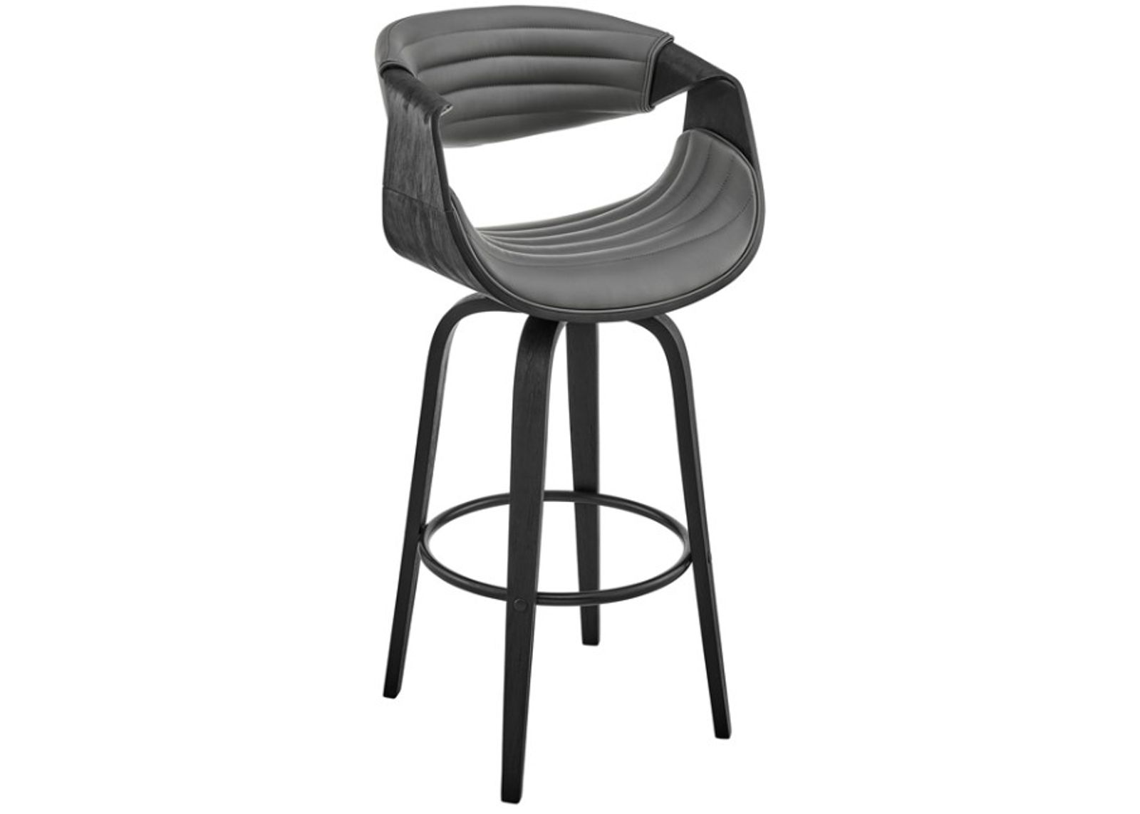 Armen Living Arya Gray/Black 26" Swivel Counter Stool