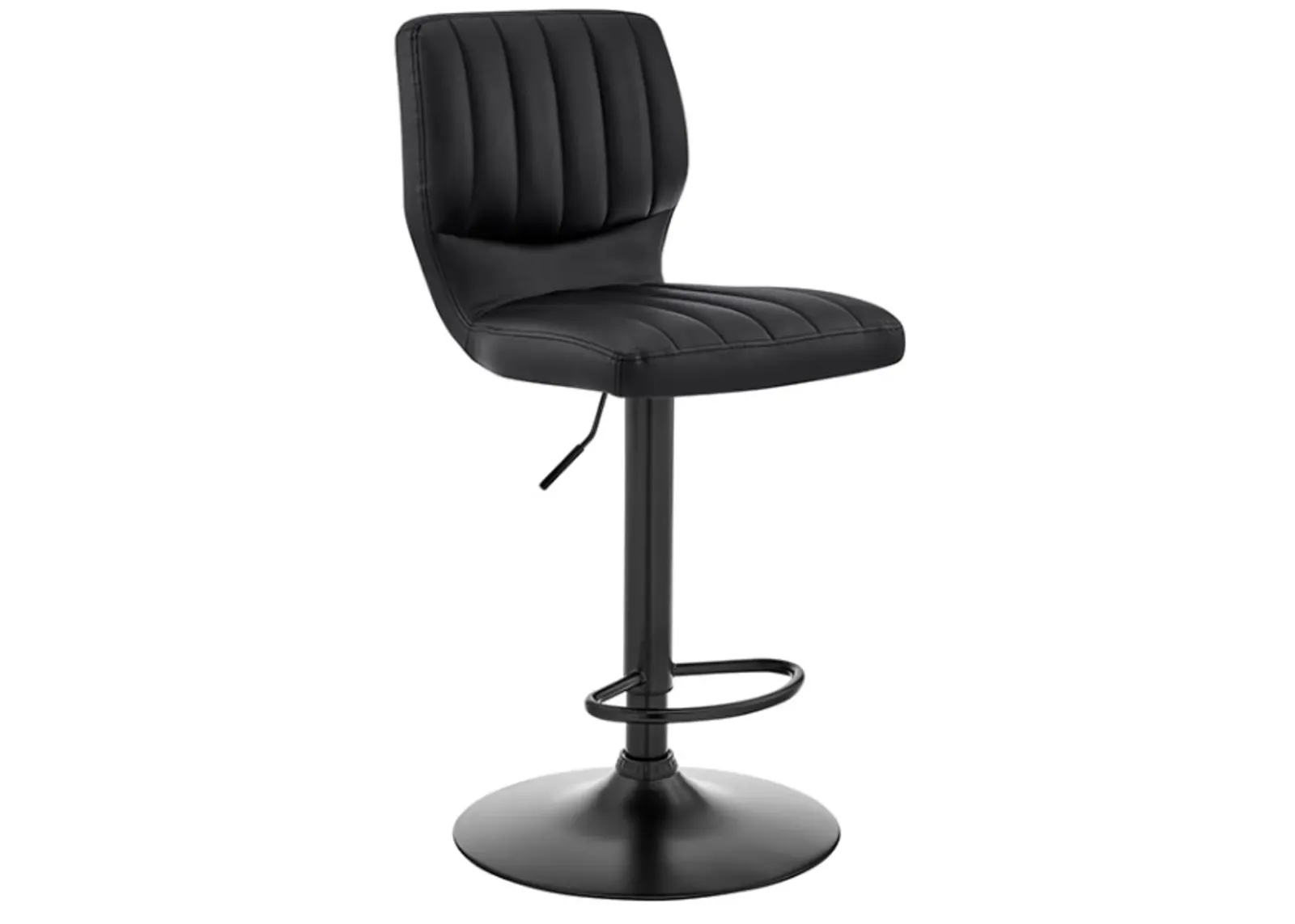 Armen Living Bardot Black Adjustable Swivel Bar Stool