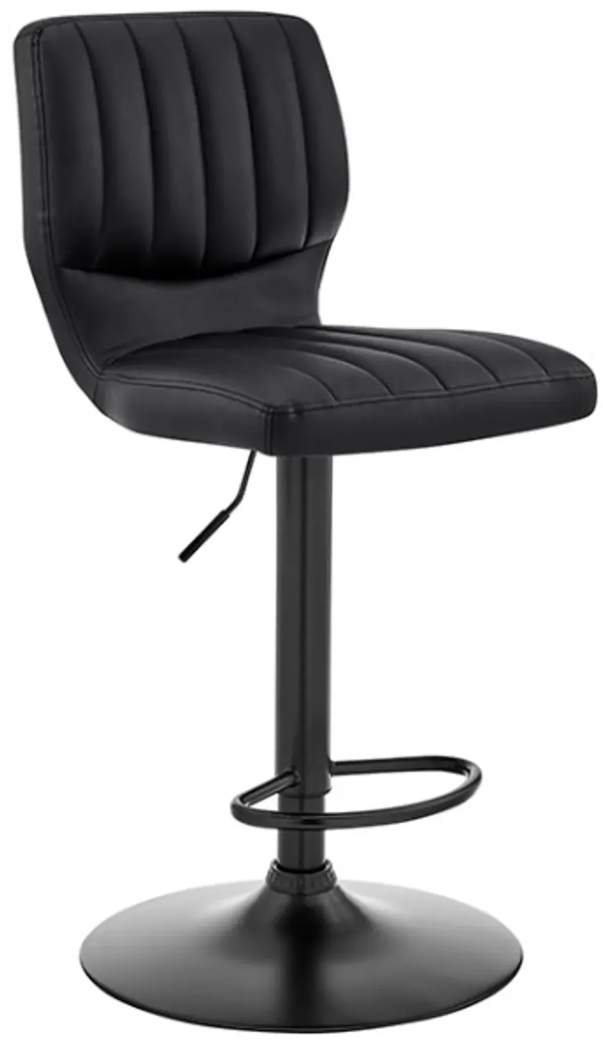 Armen Living Bardot Black Adjustable Swivel Bar Stool