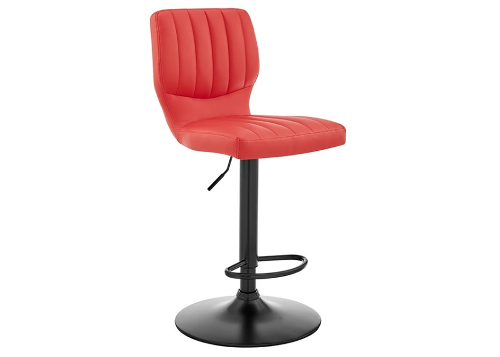 Armen Living Bardot Red/Matte Black Adjustable Swivel Bar Stool