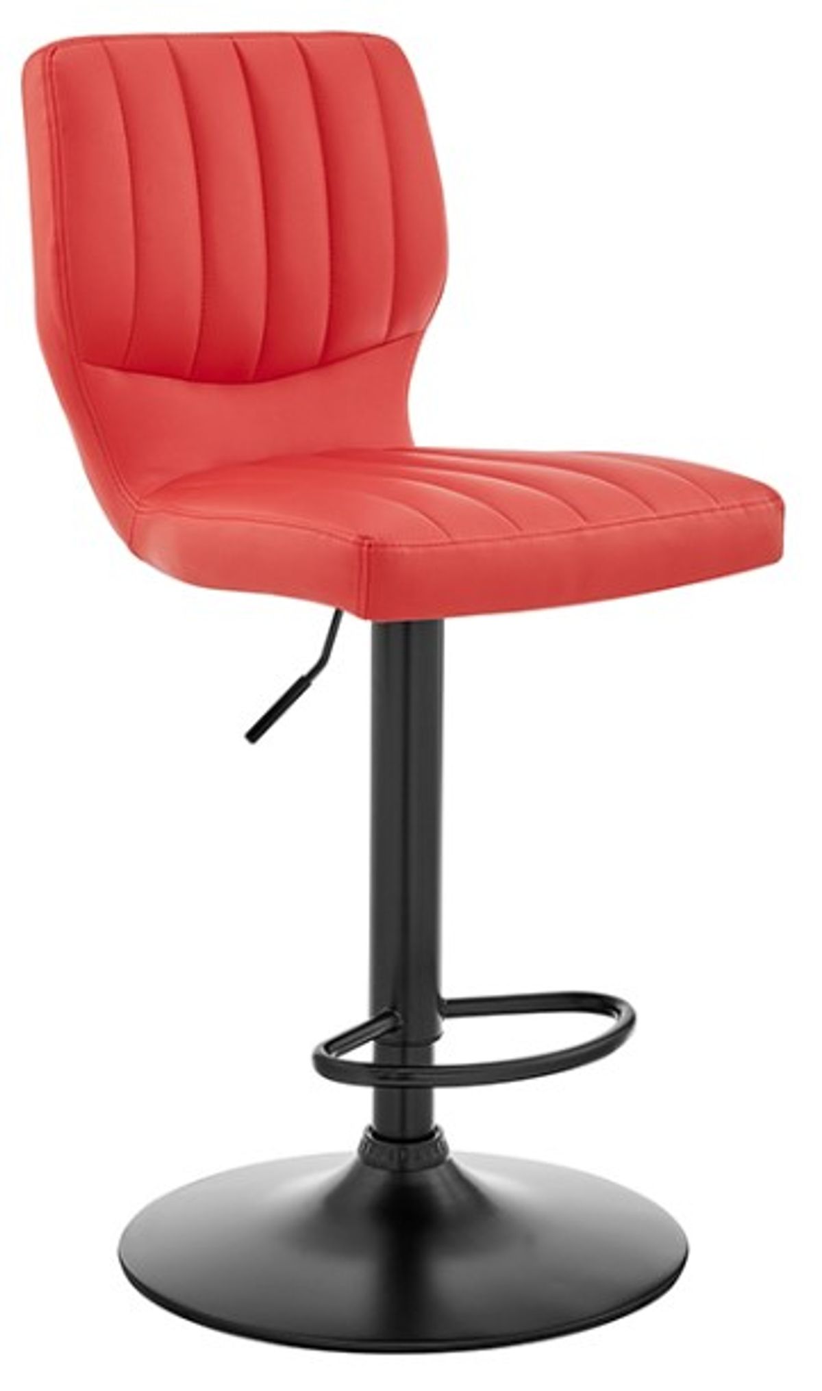 Armen Living Bardot Red/Matte Black Adjustable Swivel Bar Stool