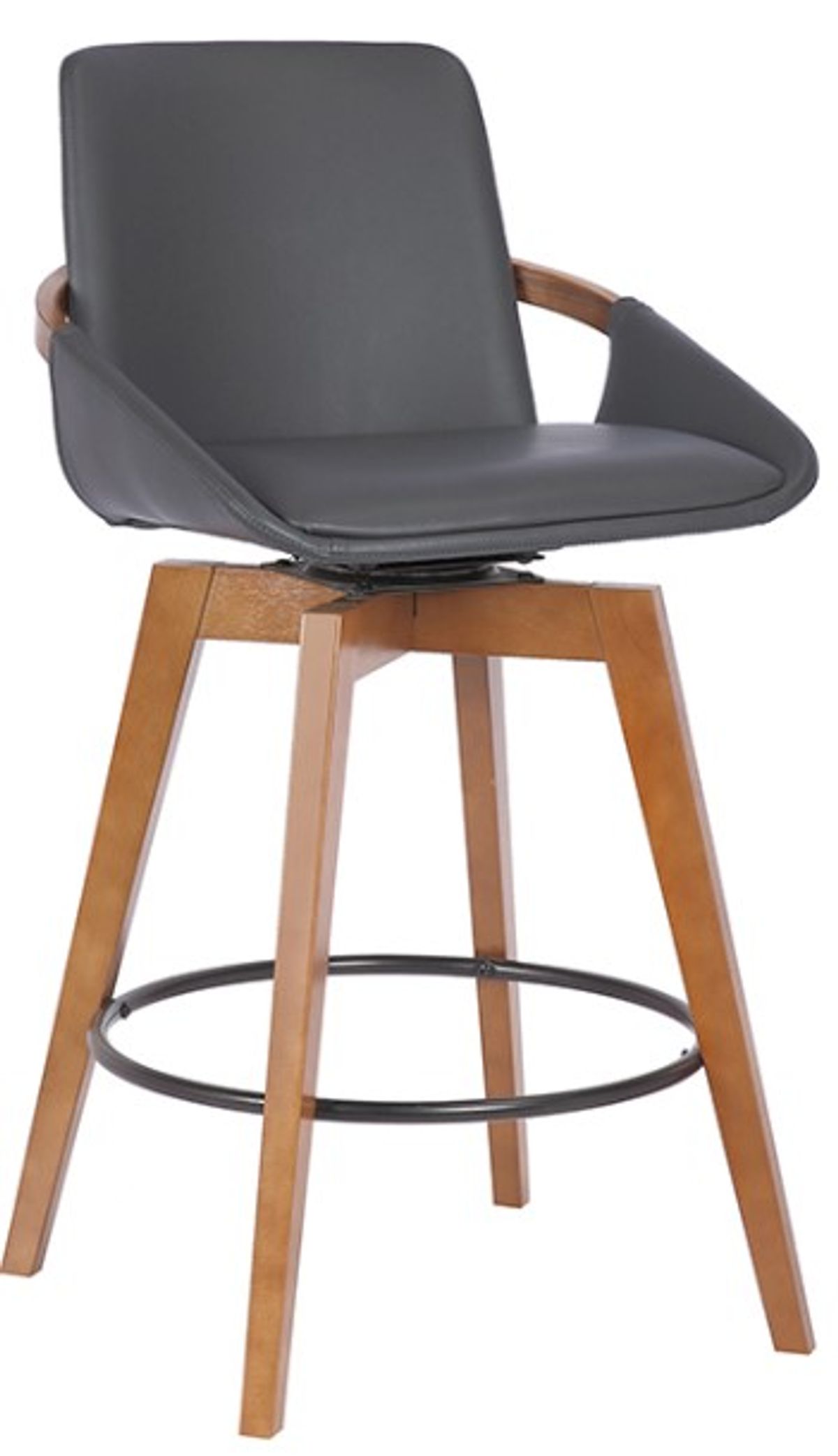 Armen Living Baylor Gray 26" Swivel Counter Stool