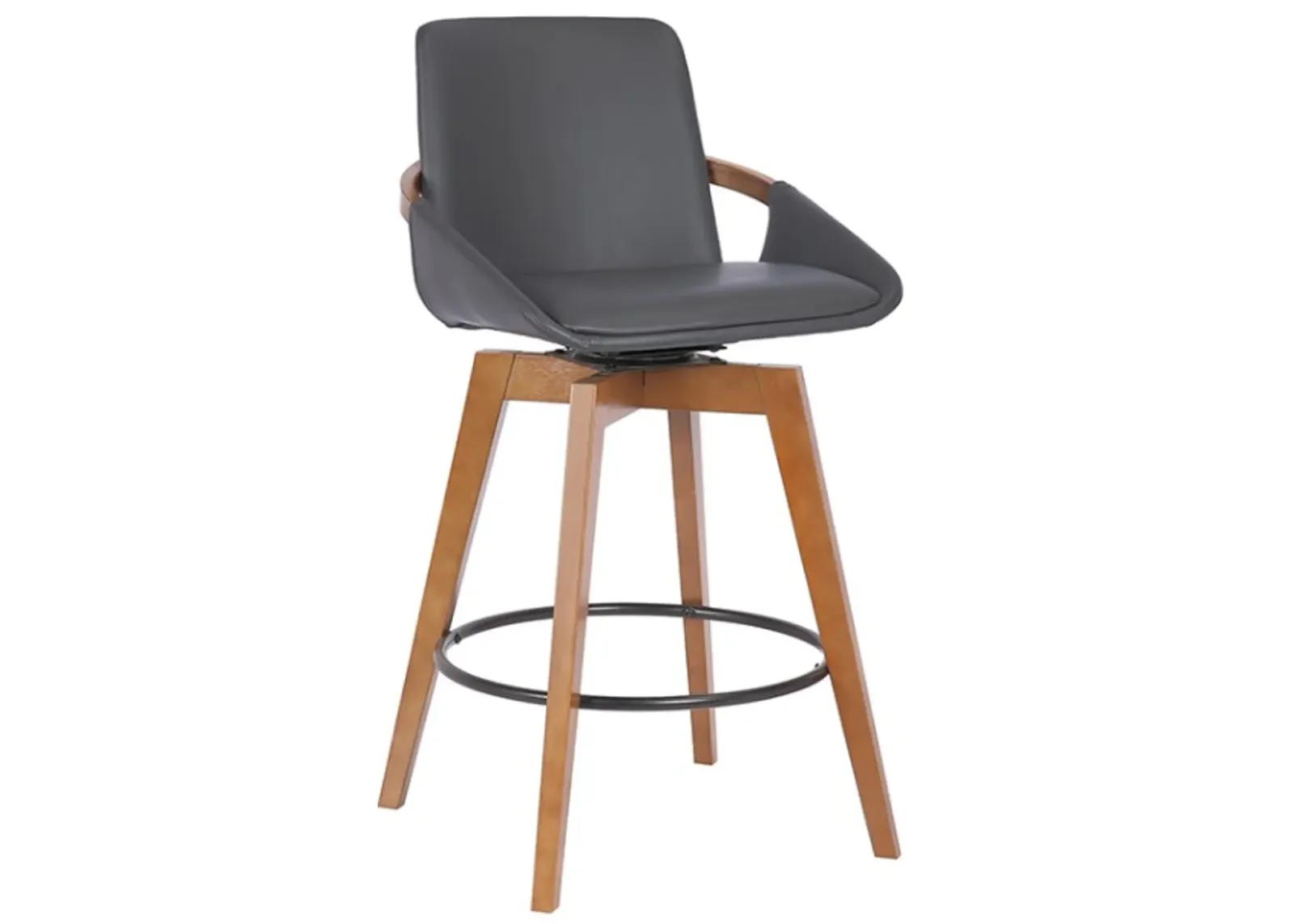 Armen Living Baylor Gray 30" Swivel Bar Stool