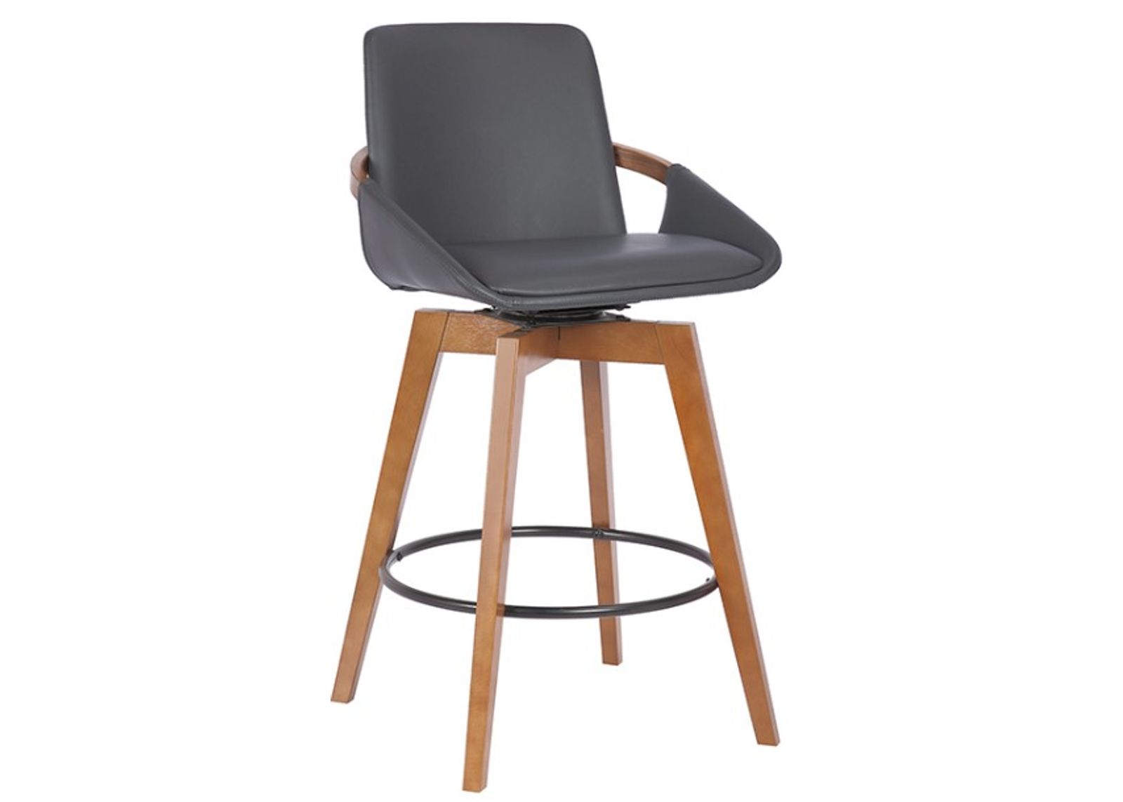 Armen Living Baylor Gray 30" Swivel Bar Stool